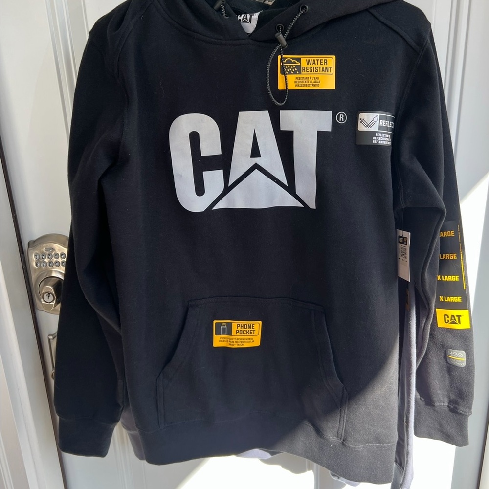 Caterpillar Black Hoodie with White Logo